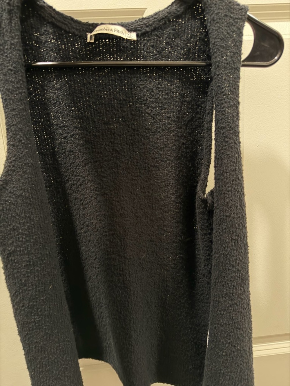 Abercrombie & Fitch Black Open-Front Knit Top